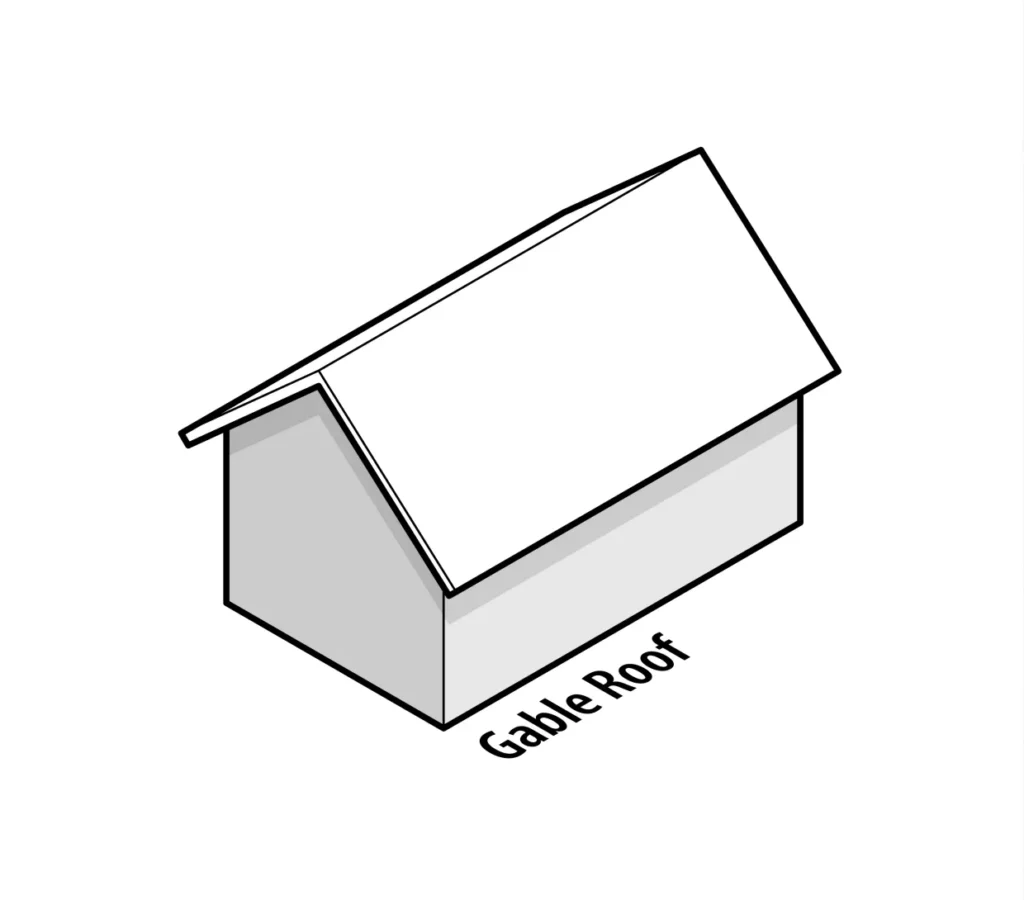 Grayscale illustration of gable roof for barns