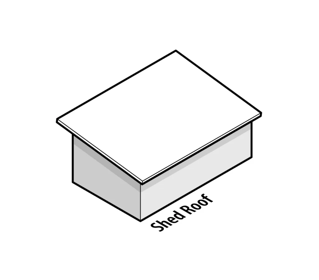 Grayscale shed roof illustration